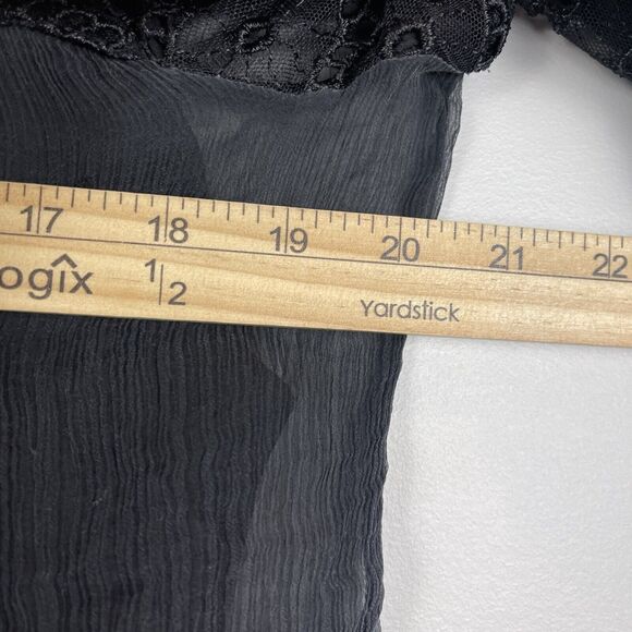 ECI New York Womens Top Sz 14 Black Silk lace Whimsygoth Witchy Fairy Grunge - Picture 8 of 9